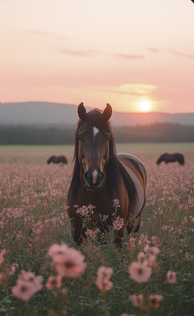 Pferd im Sonnenuntergang